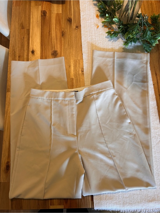 Zara Pants - Zara Light Beige Wide-Leg Trousers